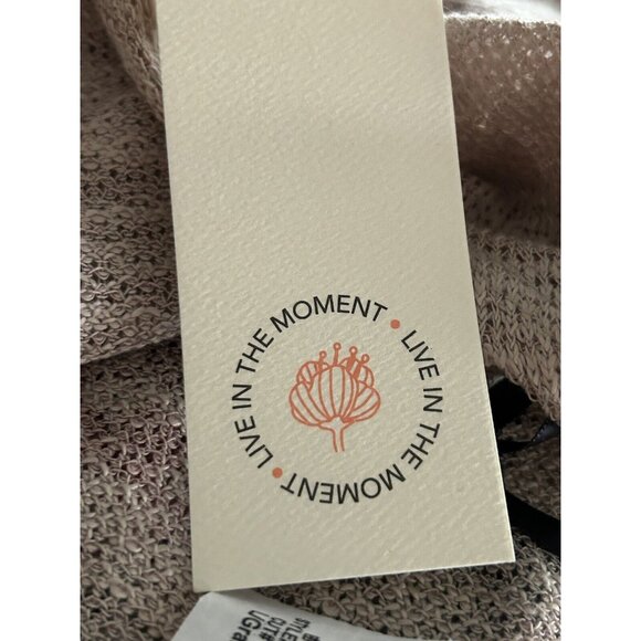 NWT Live In The Moment Sz LARGE Open Front Cardigan Oatmeal Floral Draped - Picture 10 of 11